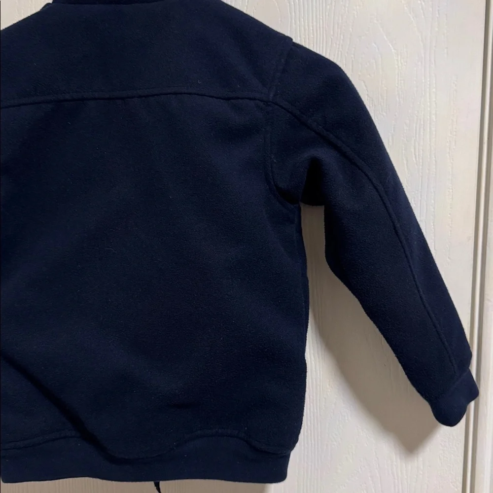 OshKosh B'gosh Navy Blue Fleece‎ Lined Boys Pea Coat Size 7 Full Zip Pockets